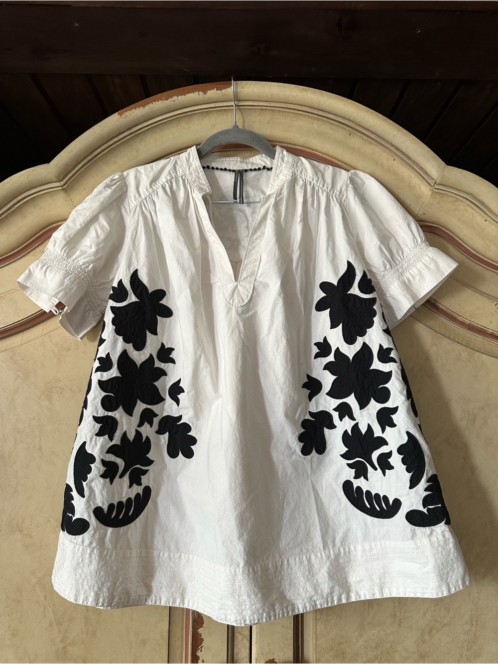 Anthropologie Puff Sleeve Embroidered Swing Blouse size Small - Picture 5 of 5